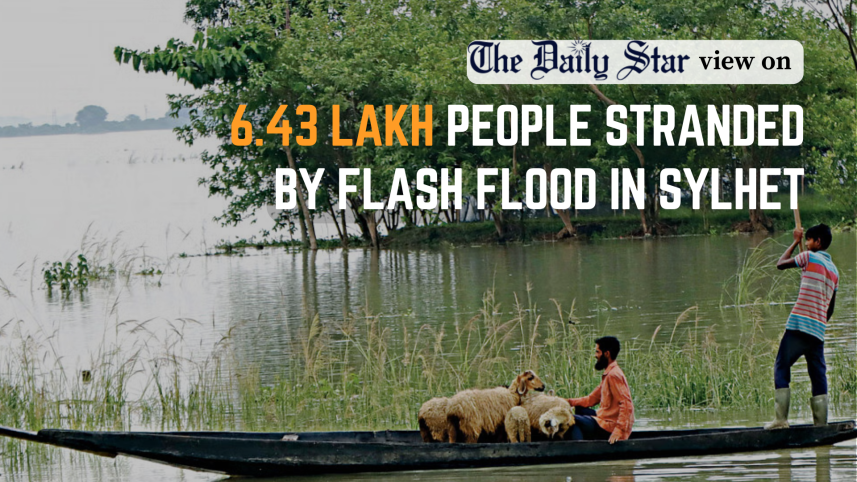 6.43 lakh people stranded by flash flood in sylhet