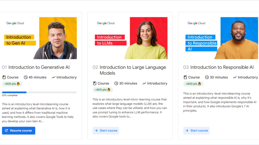 Google Cloud Skill Boost AI courses