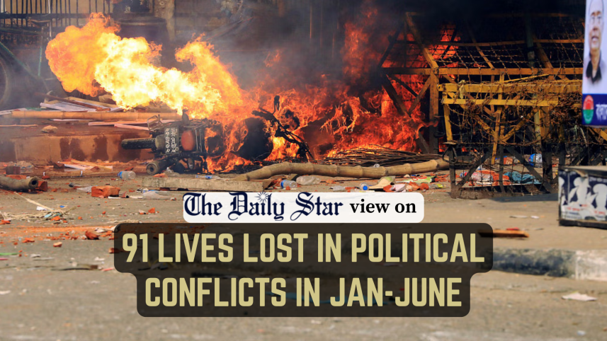 91 lives lost in political conflicts in Bangladesh in january-june 2024