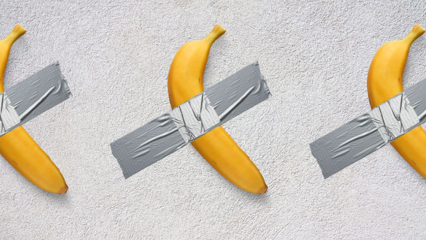 Duct-taped banana artwork