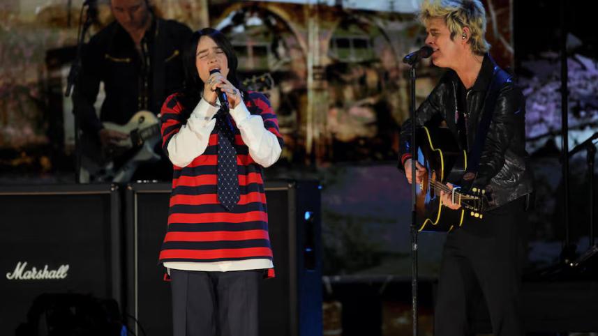Billie Eilish joins Green Day on stage at FireAid concerts