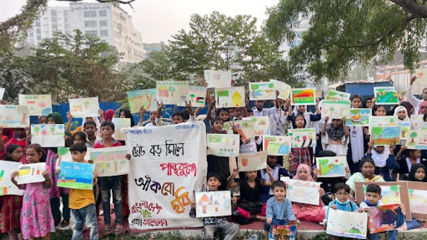 Protest art at Panthakunja Park stands against elevated expressway project