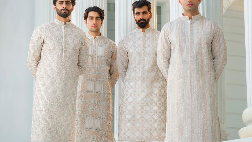 Elevate your spring wardrobe with a white panjabi