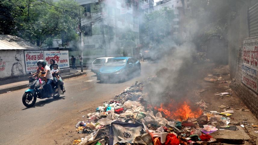 Garbage burning in the open