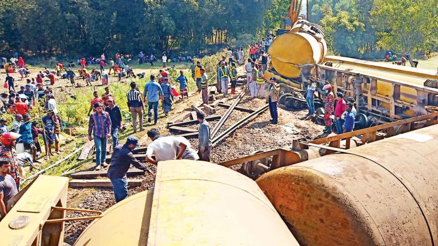 locals collect diesel oil
