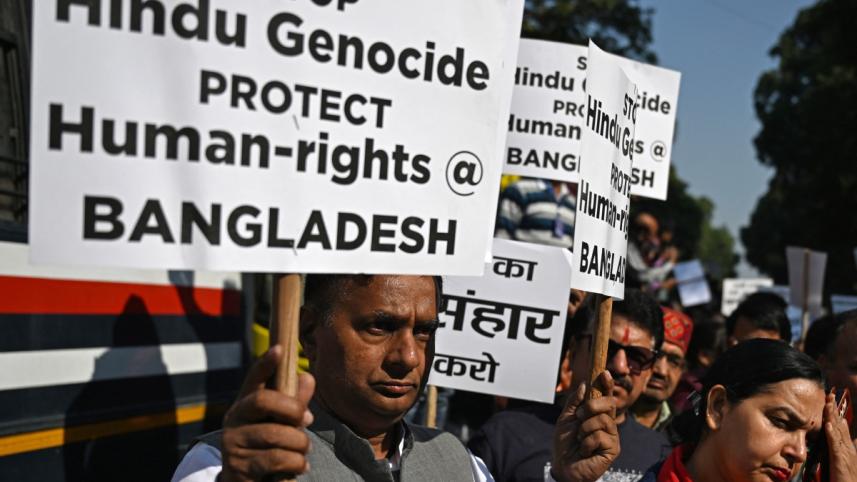 protest near Bangladesh High Commission in New Delhi