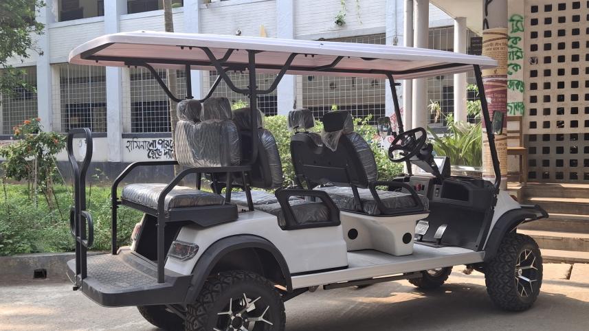 electric shuttle bus service at Dhaka University