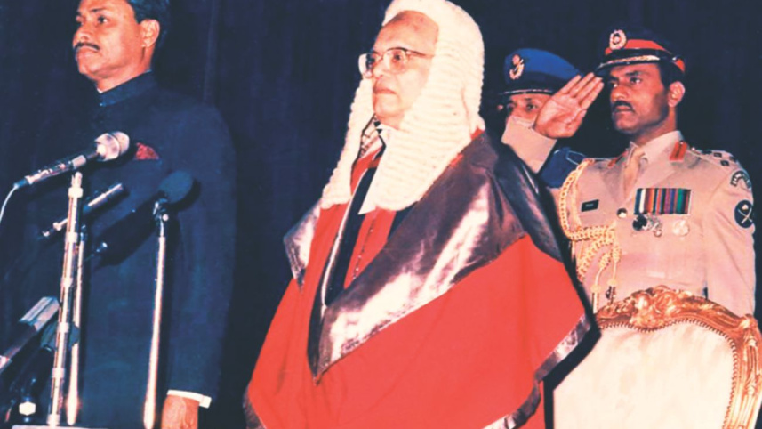 Hussein Muhammad Ershad's oath-taking ceremony in 1986
