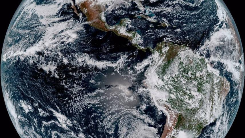 This composite color full-disk visible image of the Western Hemisphere