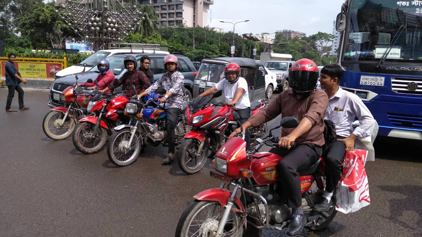 number of motorcycles doubled in Dhaka 