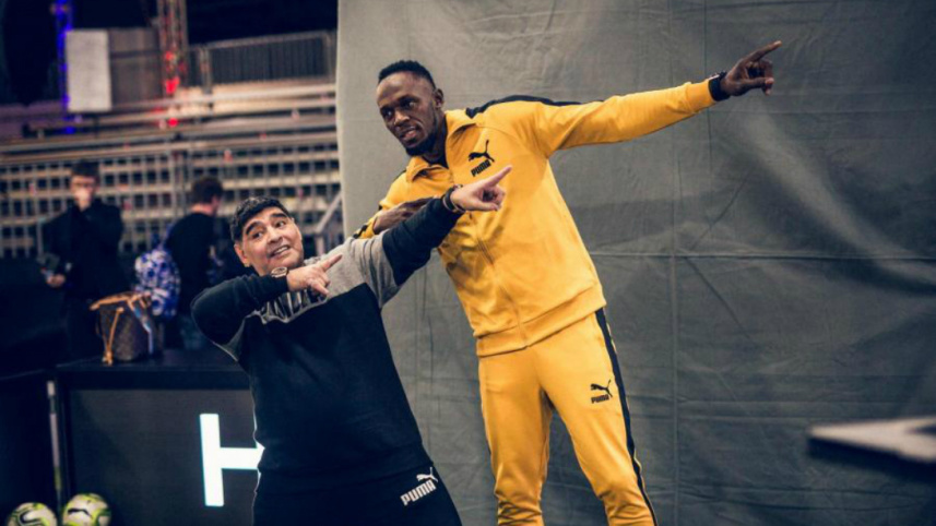 Usain Bolt and Diego Maradona