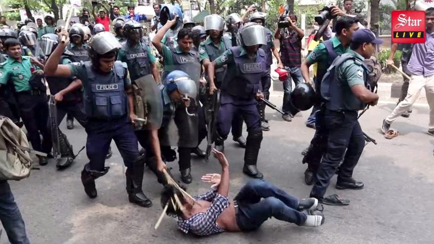 police action on sexual assault protesters