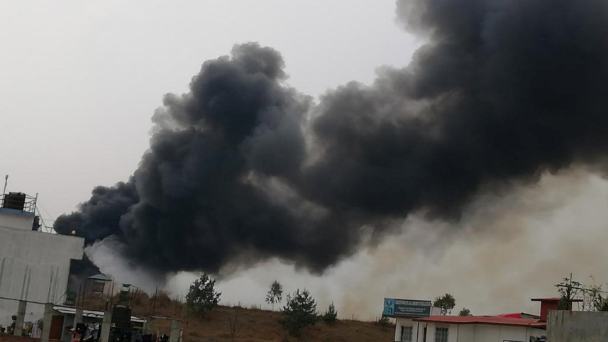 US-Bangla Airlines plane crash photo