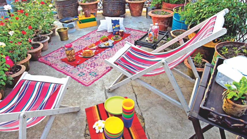 Profiteroles, Hibiscus and flaming red daisies –a garden party to relish