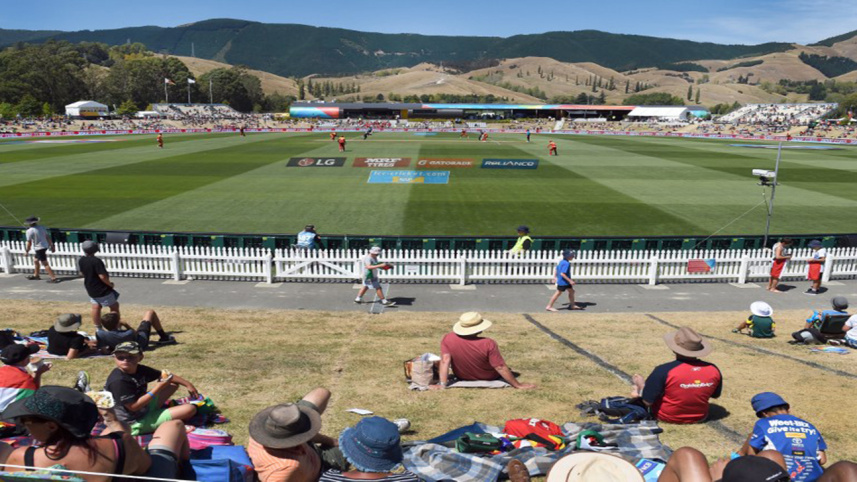 Spectators watch as Zimbabwe play the United Arab Emirates