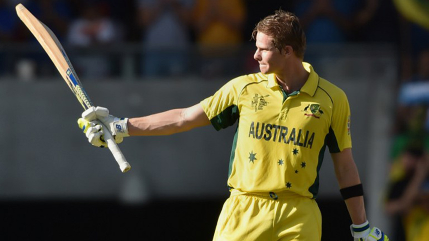 Australia's Steven Smith celebrates