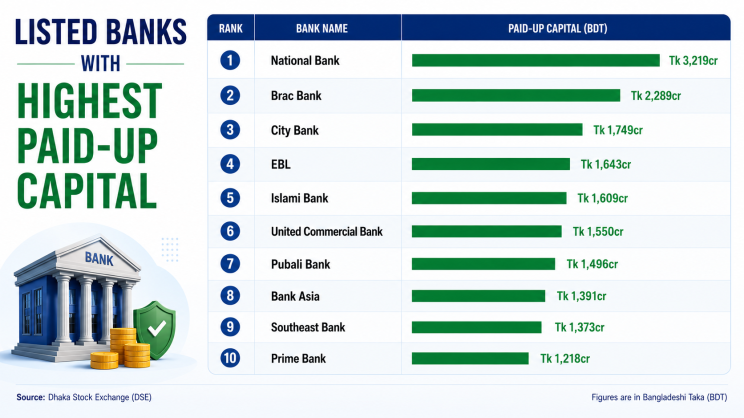 Listed Banks with Highest Paid-Up Capital