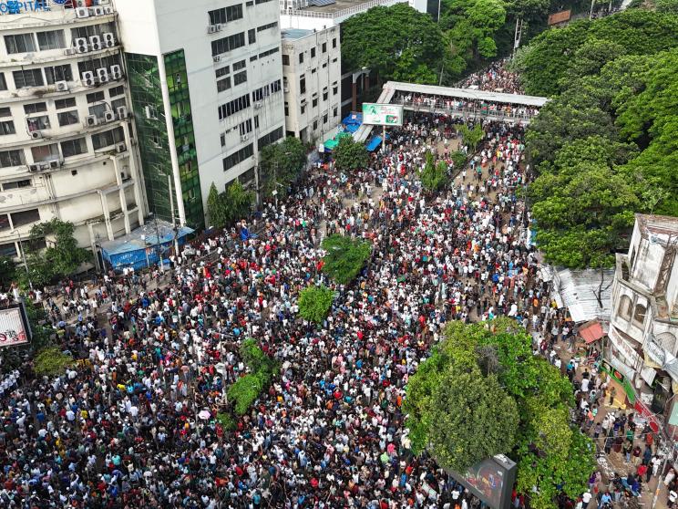Shahbag, Dhaka on August 5, 2024