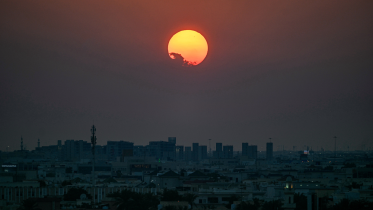 The sun sets over Qatar's capital Doha on February 28, 2026. The United States and Israel launched strikes against Iran on February 28, with Israel's public broadcaster reporting that the Iranian supreme leader had been targeted, as the Islamic republic retaliated with barrages of missiles at Gulf states and Israel. Photo: AFP