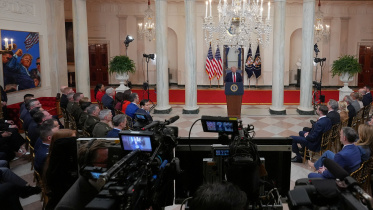 U.S. President Donald Trump delivers an address to the nation about the Iran war at the White House in Washington, D.C., U.S. April 1, 2026. Photo: Reuters
