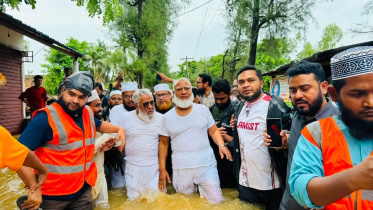 Jamaat chief Shafiqur Rahman visits flood victims
