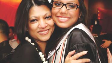 Abinta Kabir with her mother