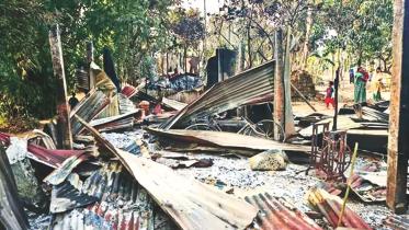 Arson-damaged houses