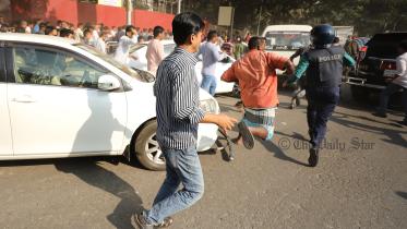BNP men clash with police