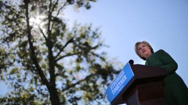 Democratic presidential candidate Hillary Clinton, US election 2016