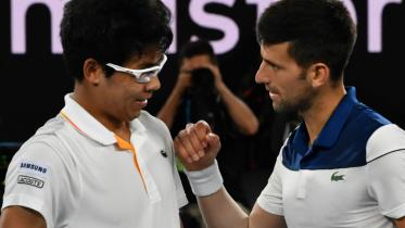 Hyeon Chung and Novak Djokovic
