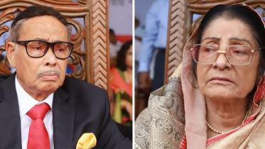 Jatiya Party Chairman HM Ershad and Rowshan Ershad