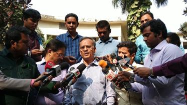 President of Viqarunnisa Noon School and College's governing body Golam Ashraf Talukdar held a press briefing
