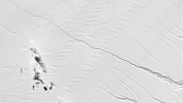 Ice Berg Set to Calve from Larsen C Ice Shelf