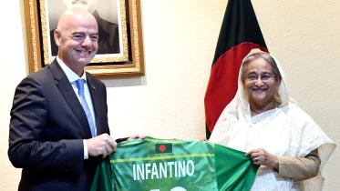 President Gianni Infantino and Bangladesh Prime Minister Sheikh Hasina