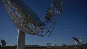 Part of the ensemble of dishes forming South Africa's MeerKAT