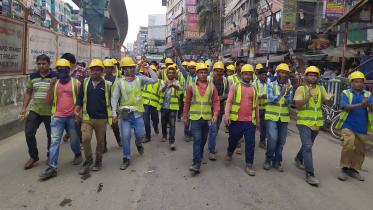 Dhaka Metro rail project workers demo