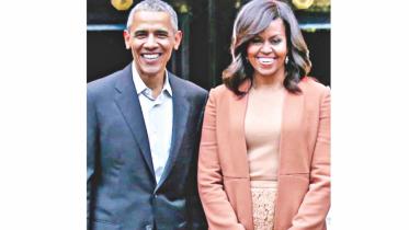 Barack Obama and his wife