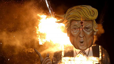 Trump effigy, UK bonfire night, You're fired, US election 2016