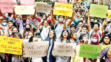 Students demonstrating for safer roads