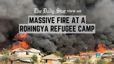 massive fire at a rohingya refugee camp