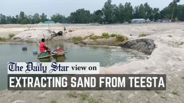 extracting sand from teesta river