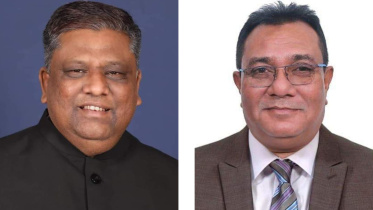 Anwaruzzaman Chowdhury, left, Nazrul Islam 