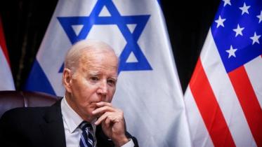 US President Joe Biden in Tel Aviv, Israel, on October 18, 2023.