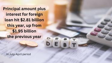 Payment for foreign loans surges 44%, 