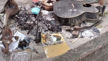Lalon Anand Dham set on fire in Faridpur