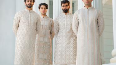 Elevate your spring wardrobe with a white panjabi