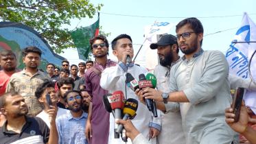 NCP leader Sarjis Alam speaks during Panchagarh visit