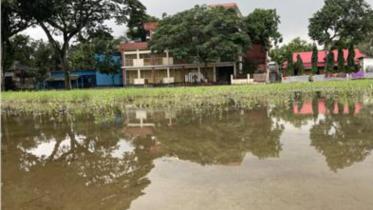 flooded school playground in bangladesh