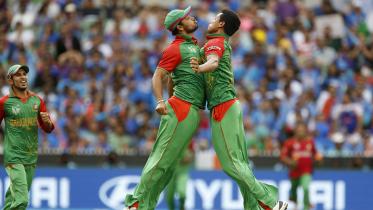 Taskin's chest bump!