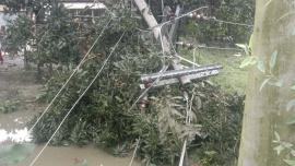 Power supply has remained disrupted since the storm struck late Saturday night. Photo: Sahidul Islam Nirab